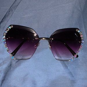 Ombré purple bedazzled sunglasses